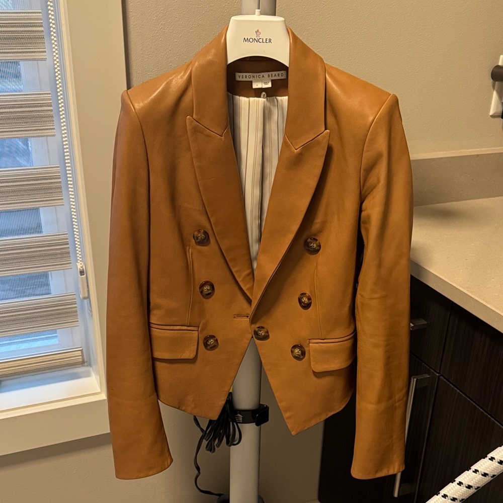 Veronica Beard Camel Double-Breasted Blazer